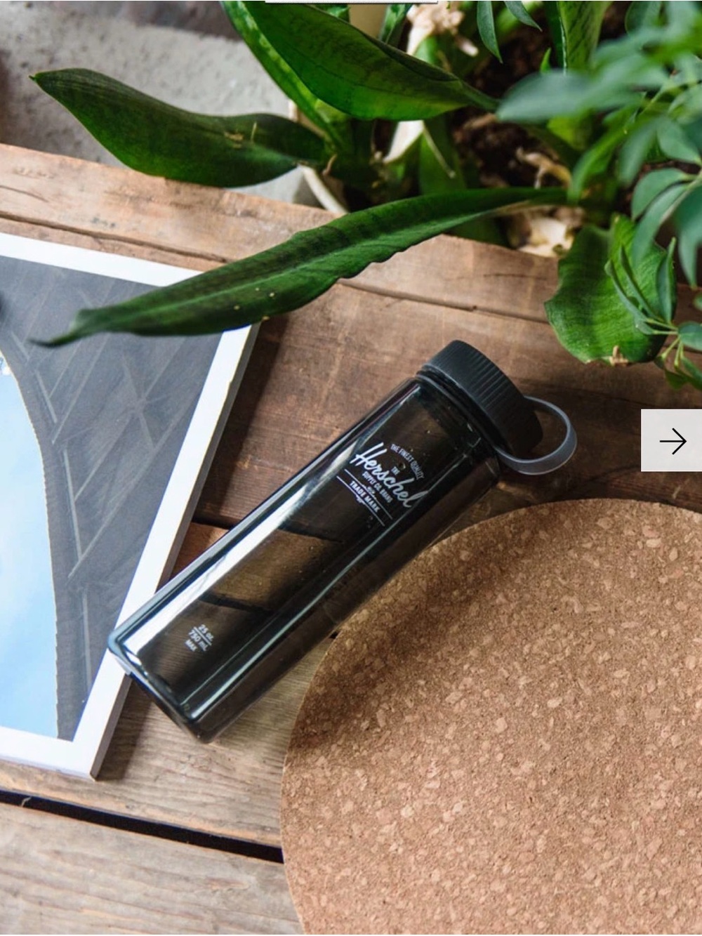 Herschel Supply Company Black Reusable Water Bottle 750ml NWT